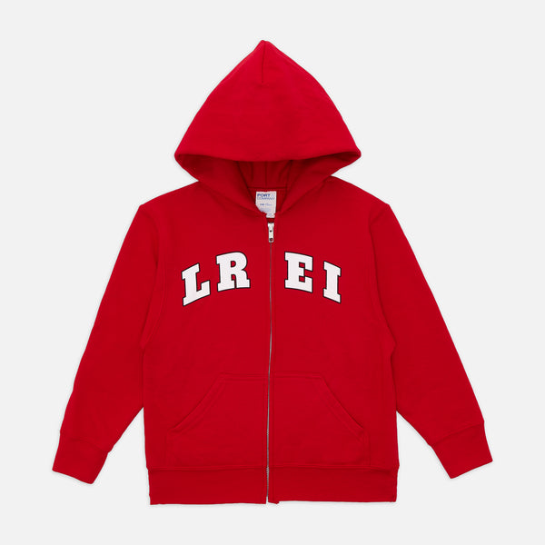 LREI ARCHED ZIP-UP HOODIE in RED - Youth